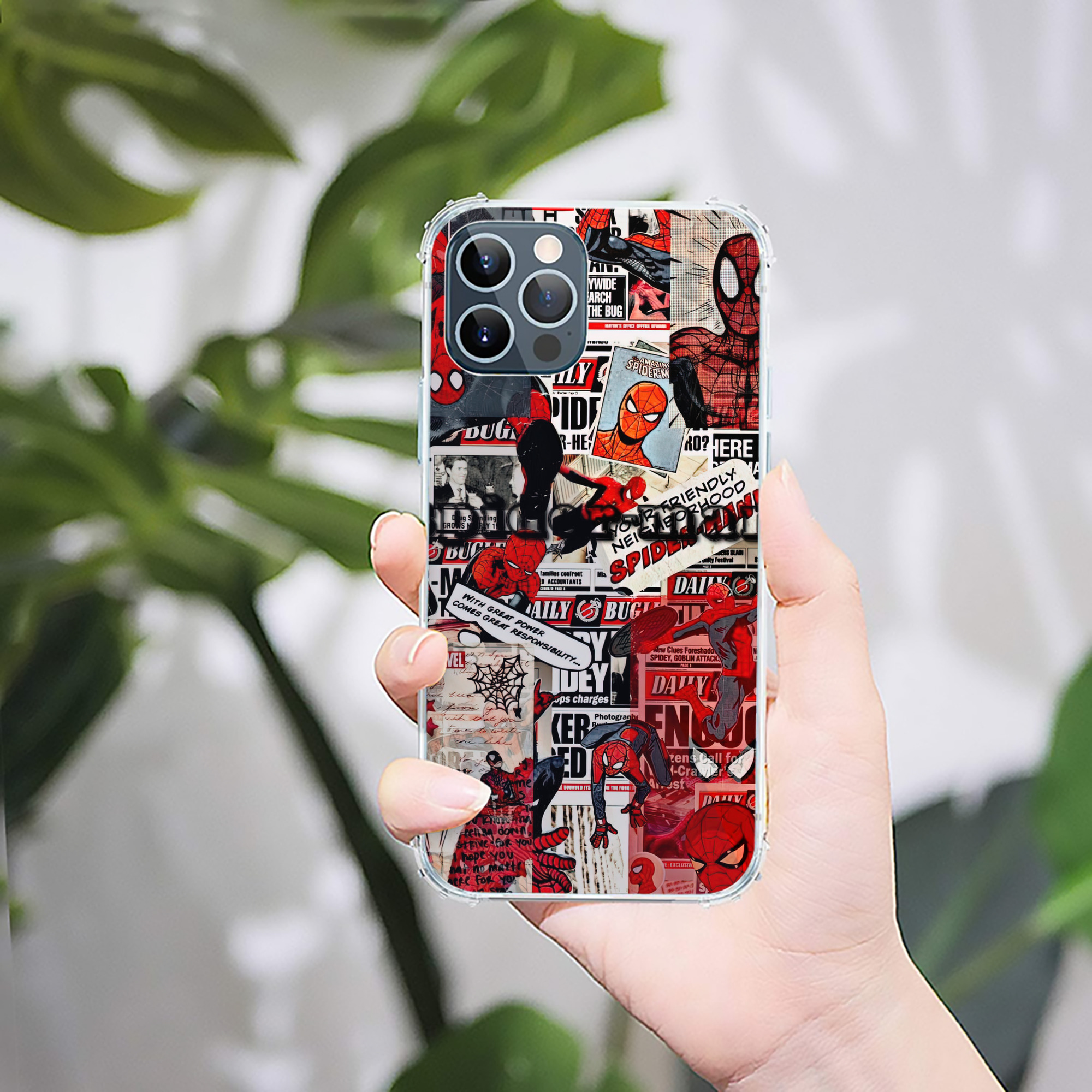 （画像用） Spider Man スパイダーマン 【iPhone 12シリーズ対応】透明スマホケース（クリアソフトケース）